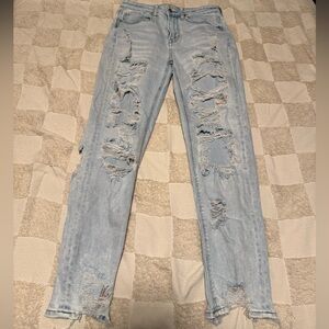 American Eagle Outfitters Light Blue Distressed Skinny Jeans